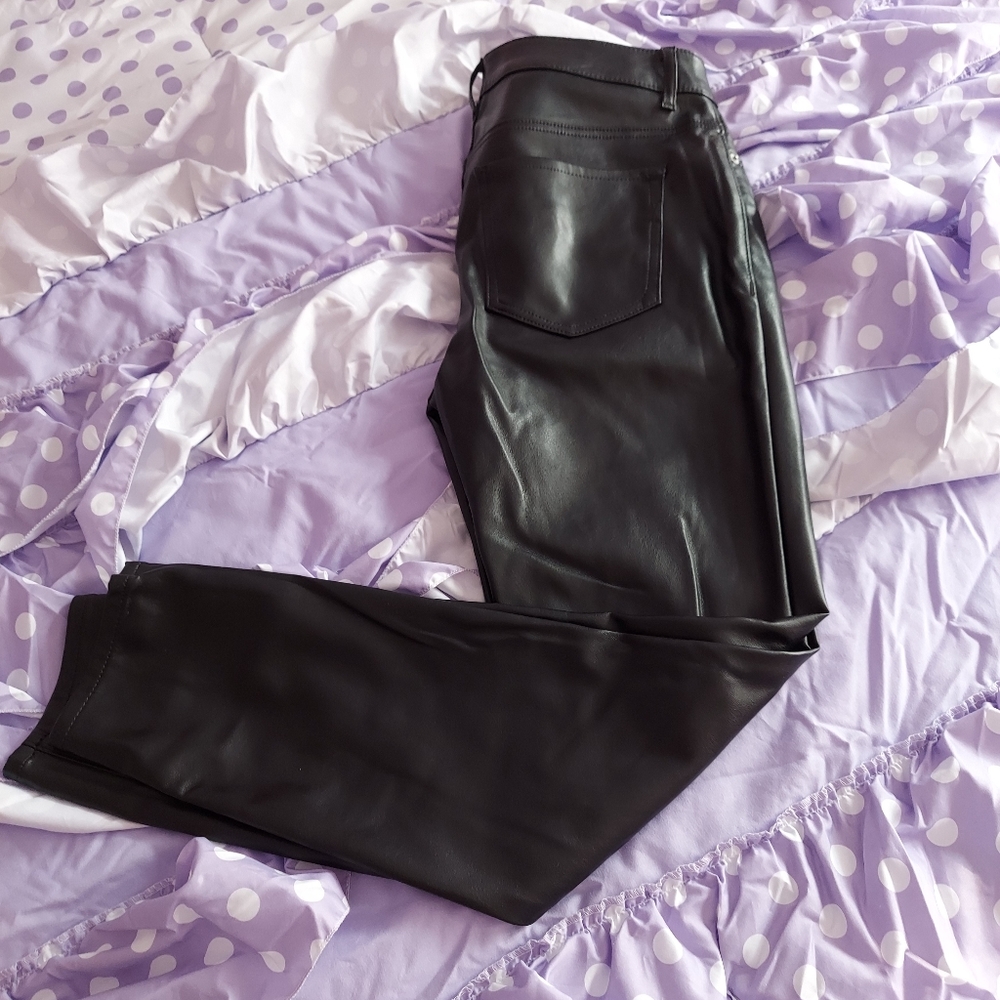 Express faux leather skinny pants